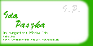 ida paszka business card